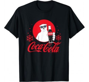 Coca Cola Polar Bear Circle With Snowflakes T-Shirt